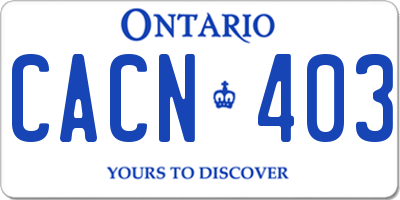 ON license plate CACN403