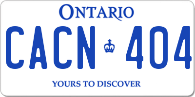 ON license plate CACN404