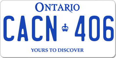 ON license plate CACN406