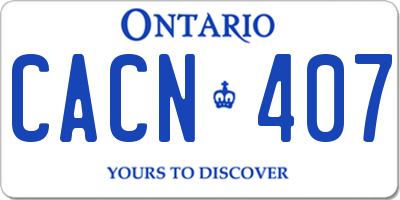 ON license plate CACN407