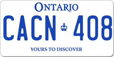 ON license plate CACN408