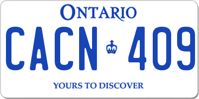 ON license plate CACN409