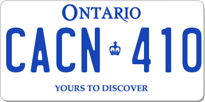 ON license plate CACN410