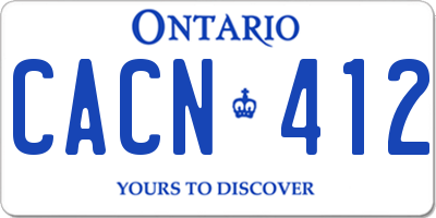 ON license plate CACN412