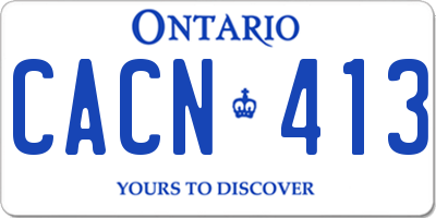 ON license plate CACN413