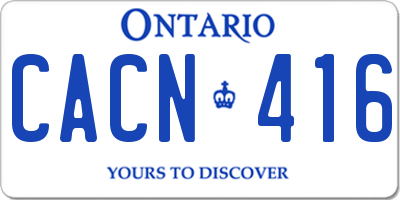 ON license plate CACN416