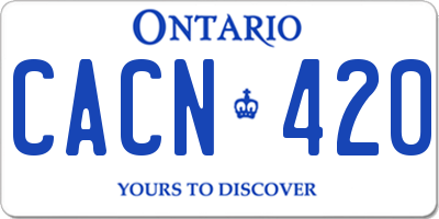 ON license plate CACN420