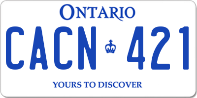 ON license plate CACN421