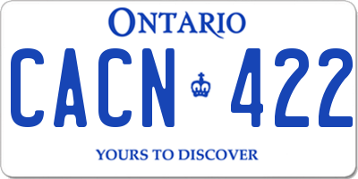 ON license plate CACN422