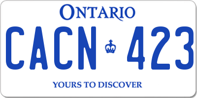 ON license plate CACN423