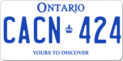 ON license plate CACN424