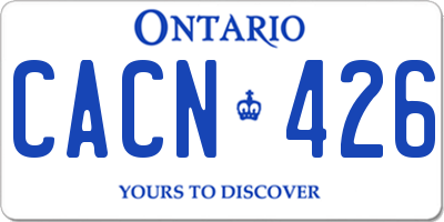 ON license plate CACN426