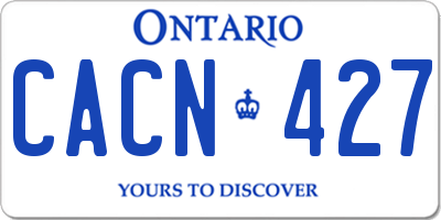 ON license plate CACN427