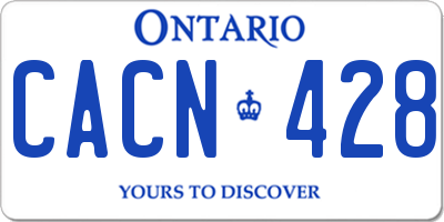 ON license plate CACN428