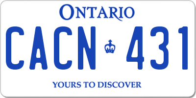 ON license plate CACN431