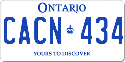 ON license plate CACN434