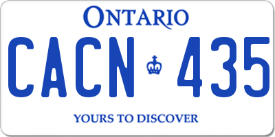 ON license plate CACN435