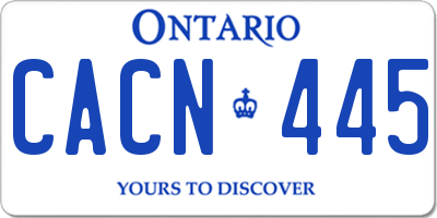 ON license plate CACN445