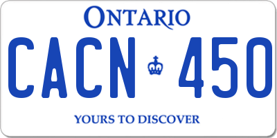 ON license plate CACN450