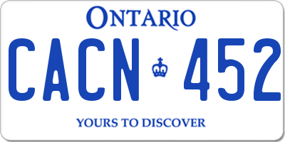 ON license plate CACN452