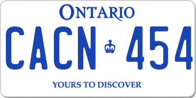 ON license plate CACN454