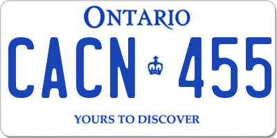 ON license plate CACN455