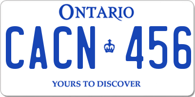 ON license plate CACN456