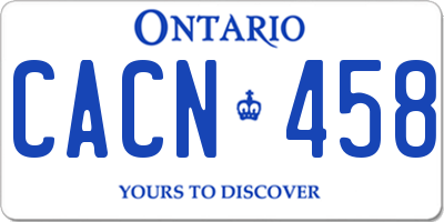 ON license plate CACN458