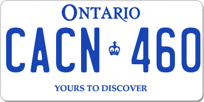 ON license plate CACN460