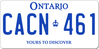 ON license plate CACN461