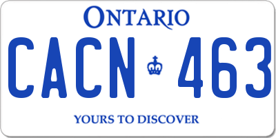 ON license plate CACN463