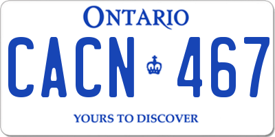 ON license plate CACN467