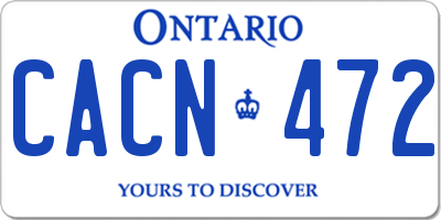 ON license plate CACN472