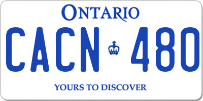 ON license plate CACN480