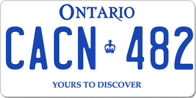 ON license plate CACN482