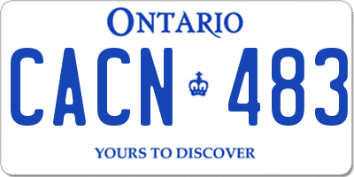 ON license plate CACN483