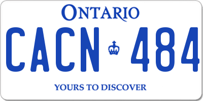 ON license plate CACN484