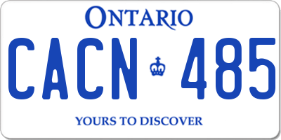 ON license plate CACN485