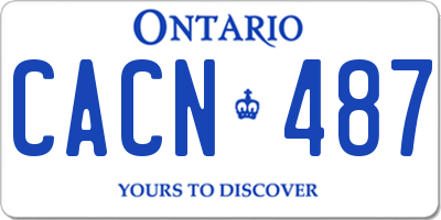 ON license plate CACN487