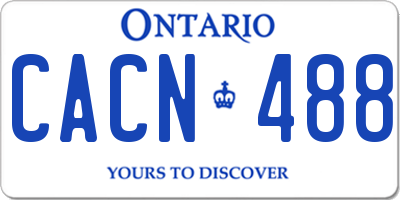 ON license plate CACN488