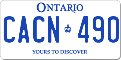 ON license plate CACN490