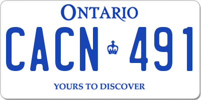 ON license plate CACN491