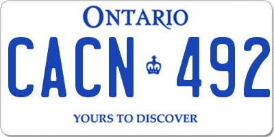 ON license plate CACN492