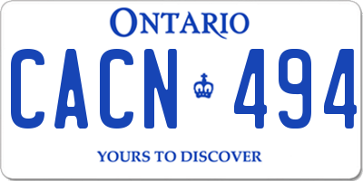 ON license plate CACN494