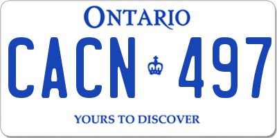 ON license plate CACN497