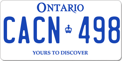 ON license plate CACN498