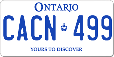 ON license plate CACN499