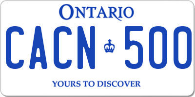 ON license plate CACN500