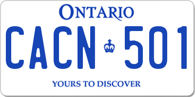 ON license plate CACN501