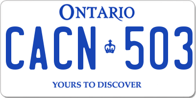 ON license plate CACN503